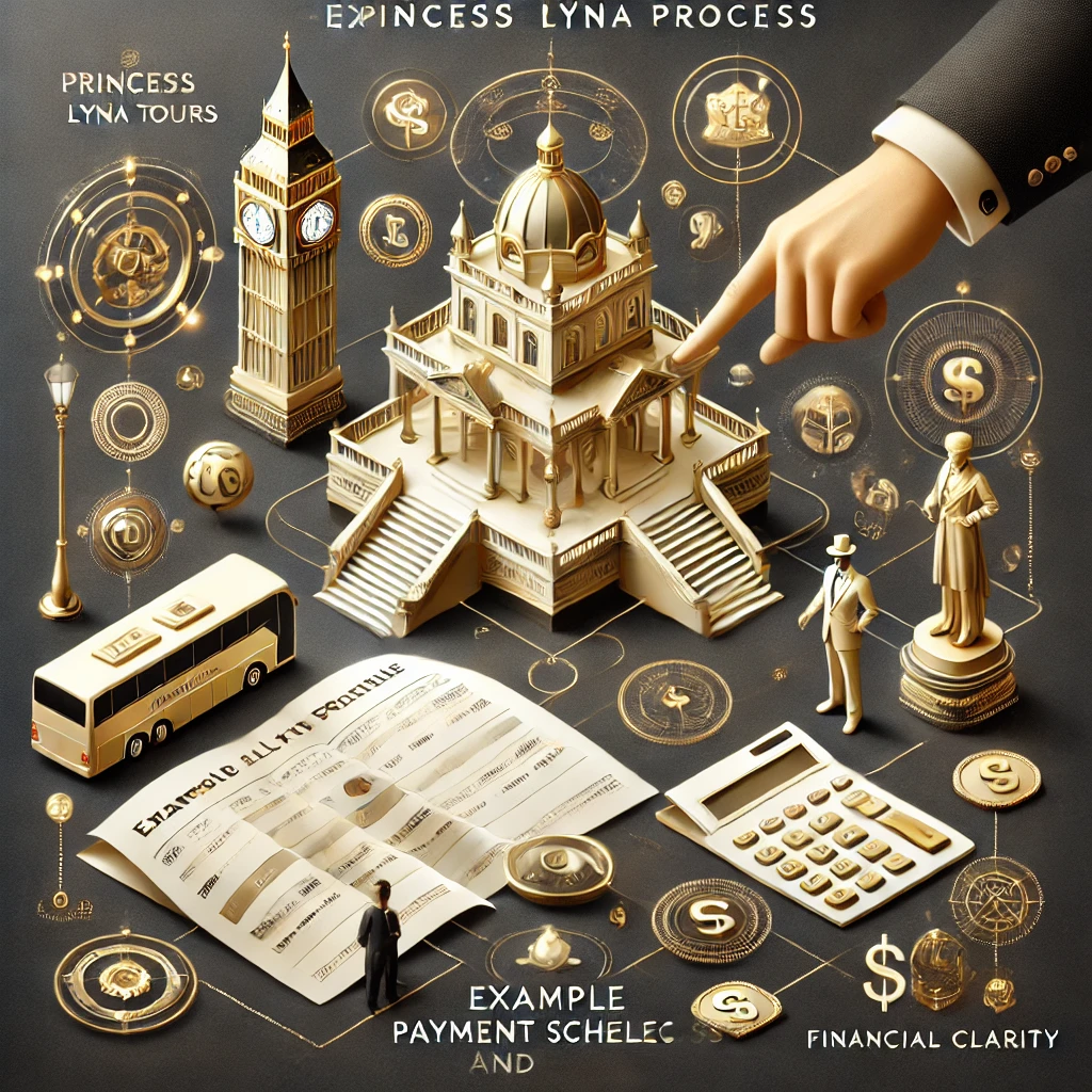 Example payment schedule and process at Princess Lyna Tours.